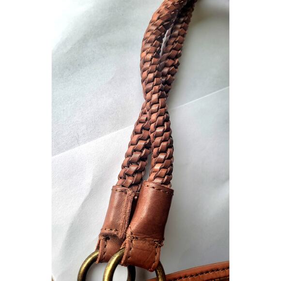 Leather Tote Bag Woven Brown Vintage Gorgeous Patina Excellent Condition - Picture 6 of 16